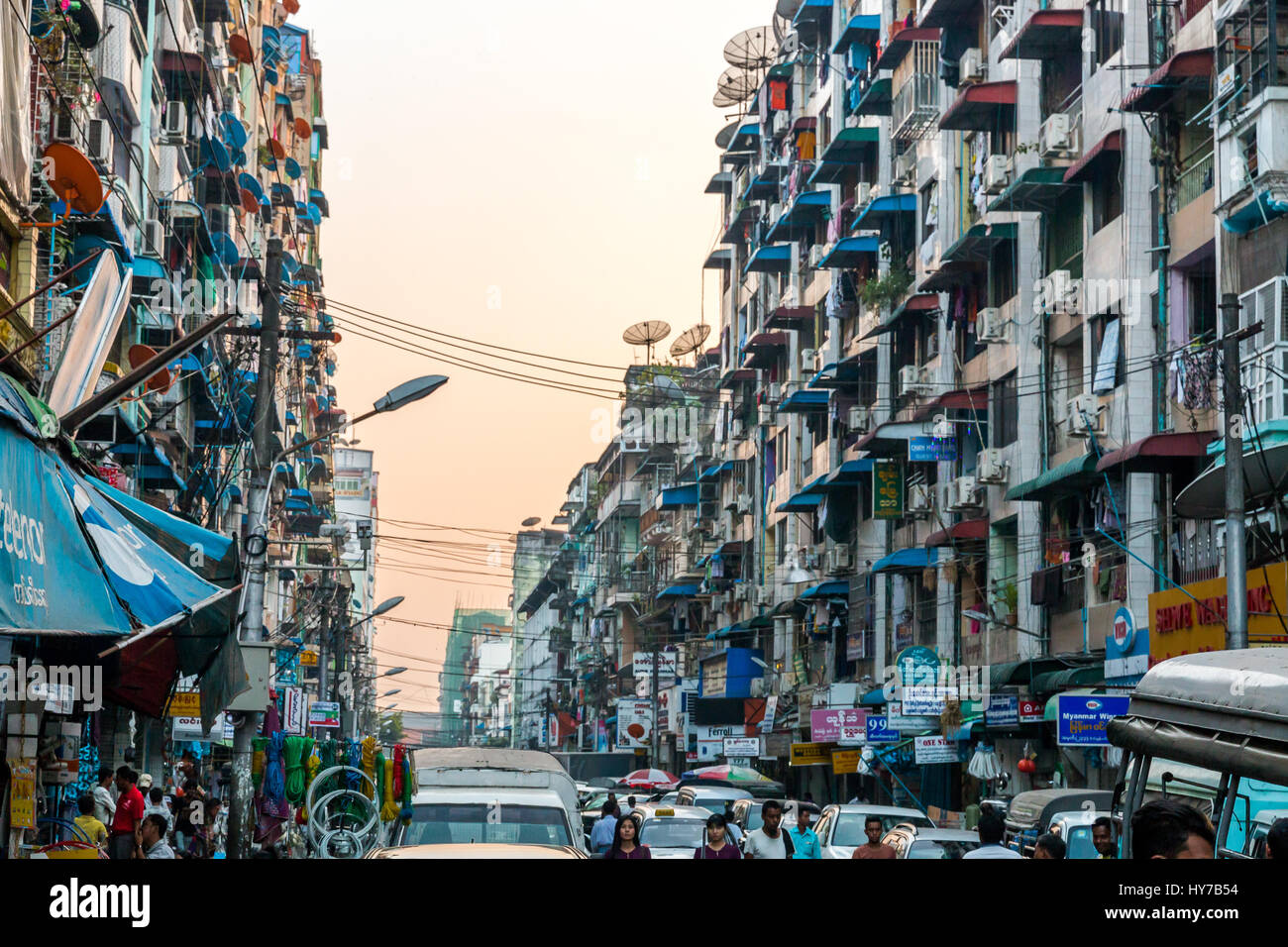Apartment Buildings in Yangon, Myanmar Stock Photo Alamy