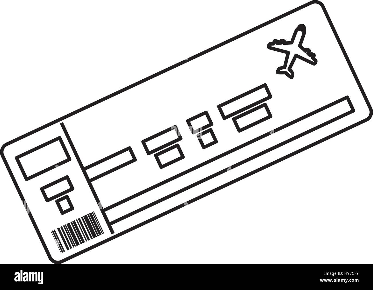 flight ticket paper vector icon illustration graphic design Stock ...