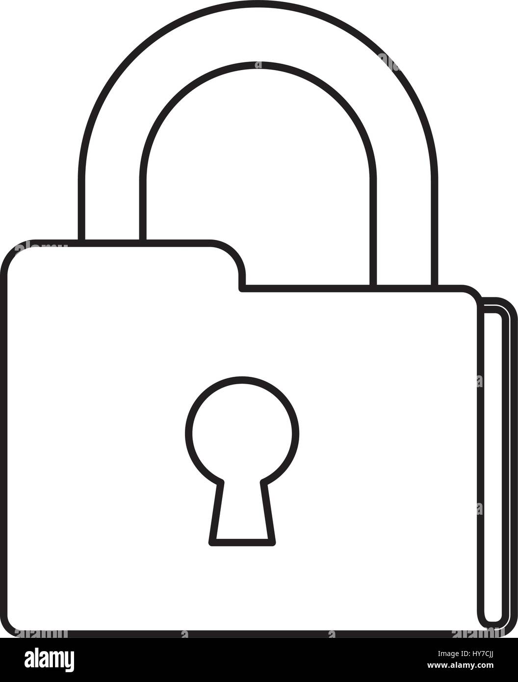 folder padlock documents security vector icon illustration Stock Vector ...