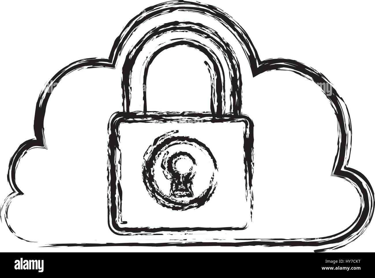 cloud padlock security vector icon illustration graphic design Stock ...