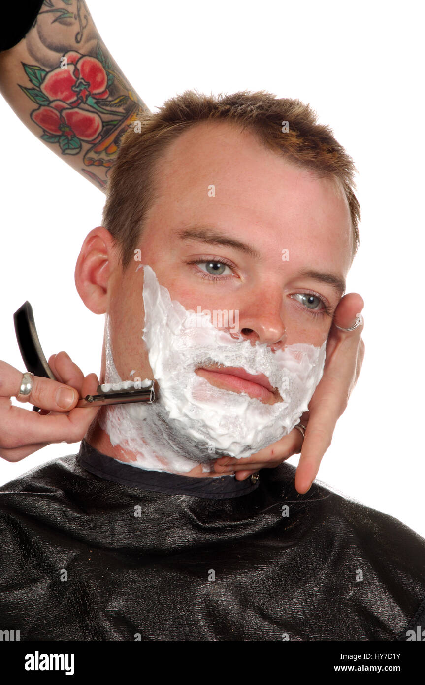 Man getting a shave hi-res stock photography and images - Alamy
