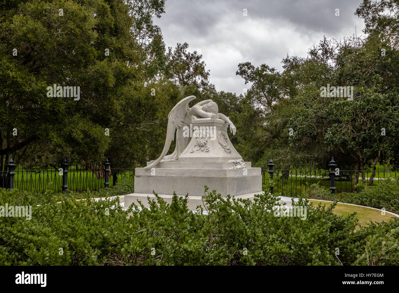 The angel of grief statue at Stanford University Campus - Palo Alto, California, USA Stock Photo