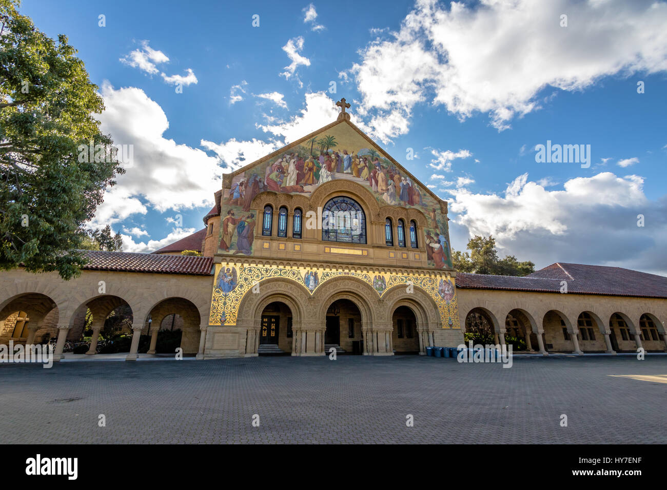Memorial Church in Main Quad of Stanford University Campus - Palo Alto, California, USA Stock Photo