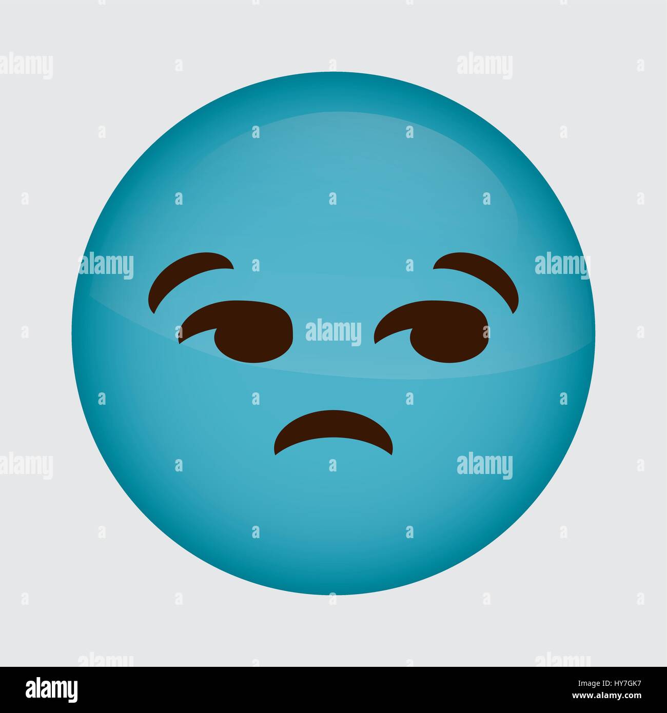 Unamused cartoon face over white background. colorful design. vector  illustration Stock Vector Image & Art - Alamy
