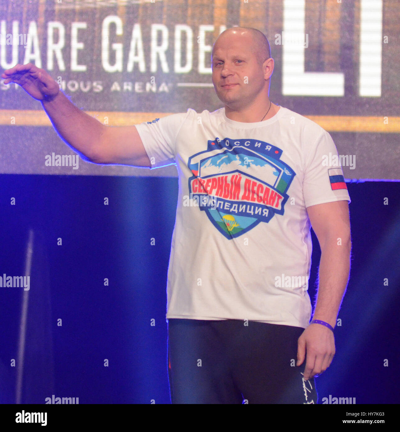 Rosemont, Illinois, USA. 31st Mar, 2017. Fedor Emelianenko is announced to the crowd during Bellator 175 at Allstate Arena in Rosemont, Illinois. Ricky Bassman/Cal Sport Media/Alamy Live News Stock Photo