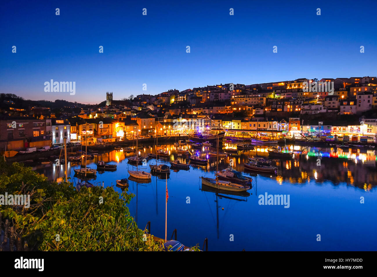 Brixham, Devon, UK. 1st April 2017. UK Weather. The town and the