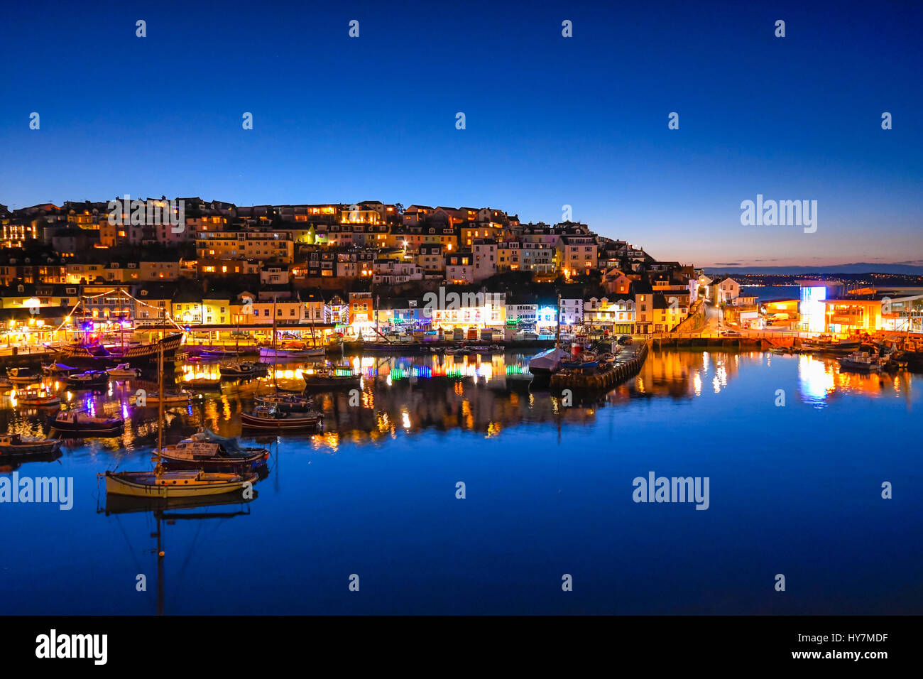 Brixham, Devon, UK. 1st April 2017. UK Weather. The town and the