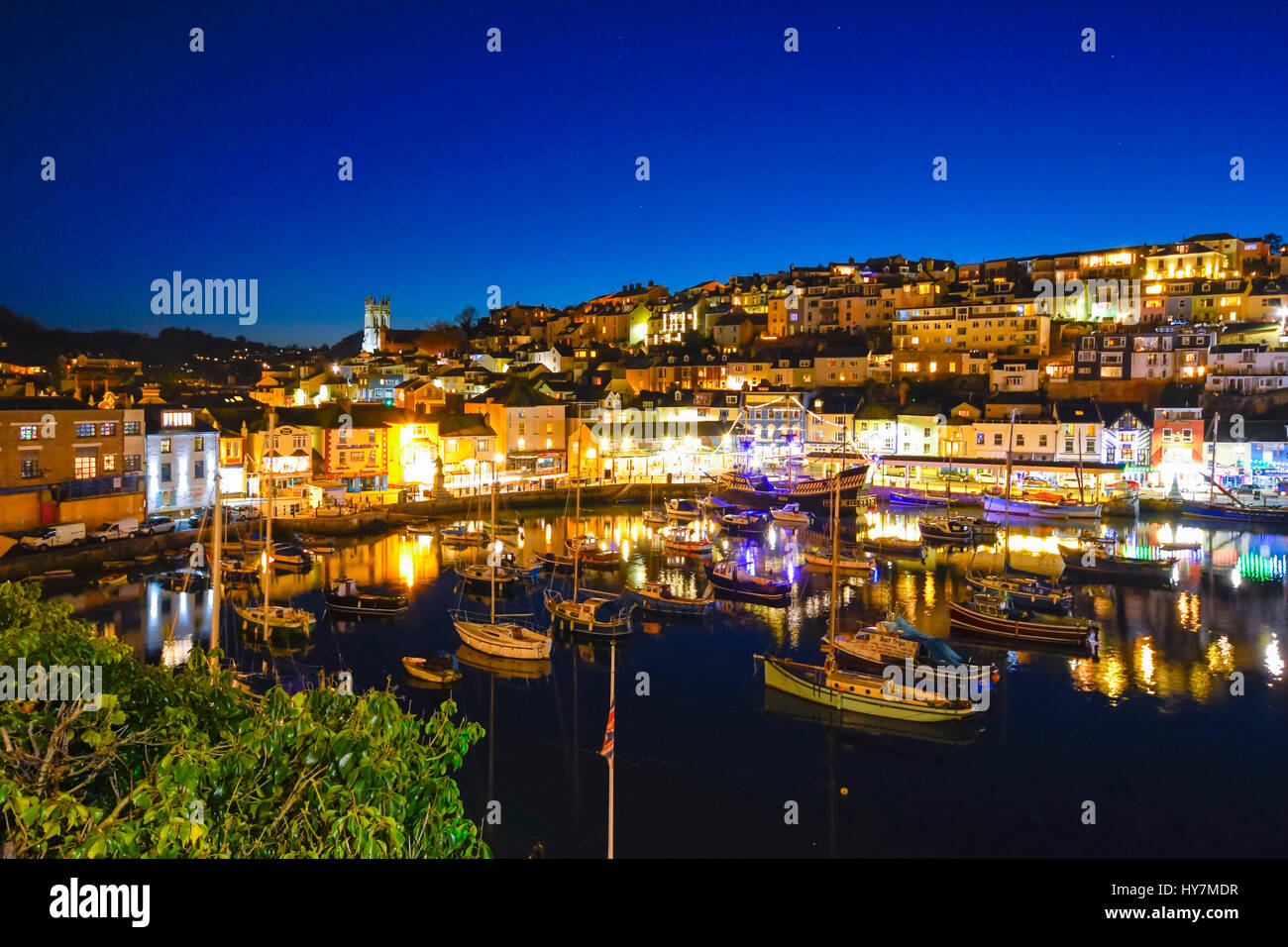Brixham, Devon, UK. 1st April 2017. UK Weather. The town and the