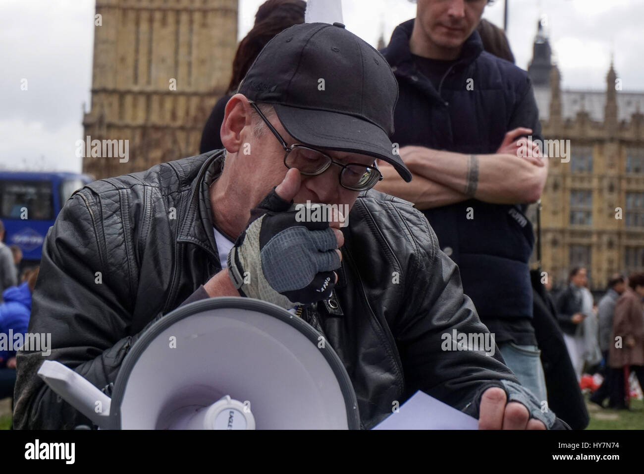 London, UK. 1st April, 2017. Protesteors rally Against Housing Benefit