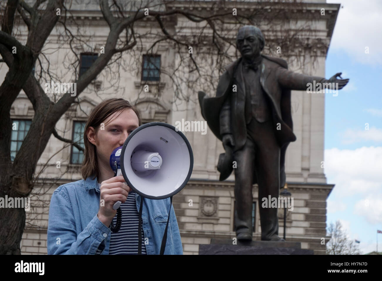 London, UK. 1st April, 2017. Protesteors rally Against Housing Benefit