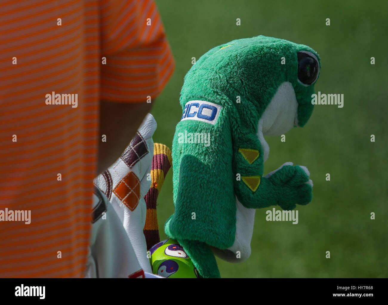Humble, Texas, USA. 1st Apr, 2017. A Geico club head cover on a golf club during the third round of the Shell Houston Open at the Golf Club of Houston in Humble, Texas. John Glaser/CSM/Alamy Live News Stock Photo