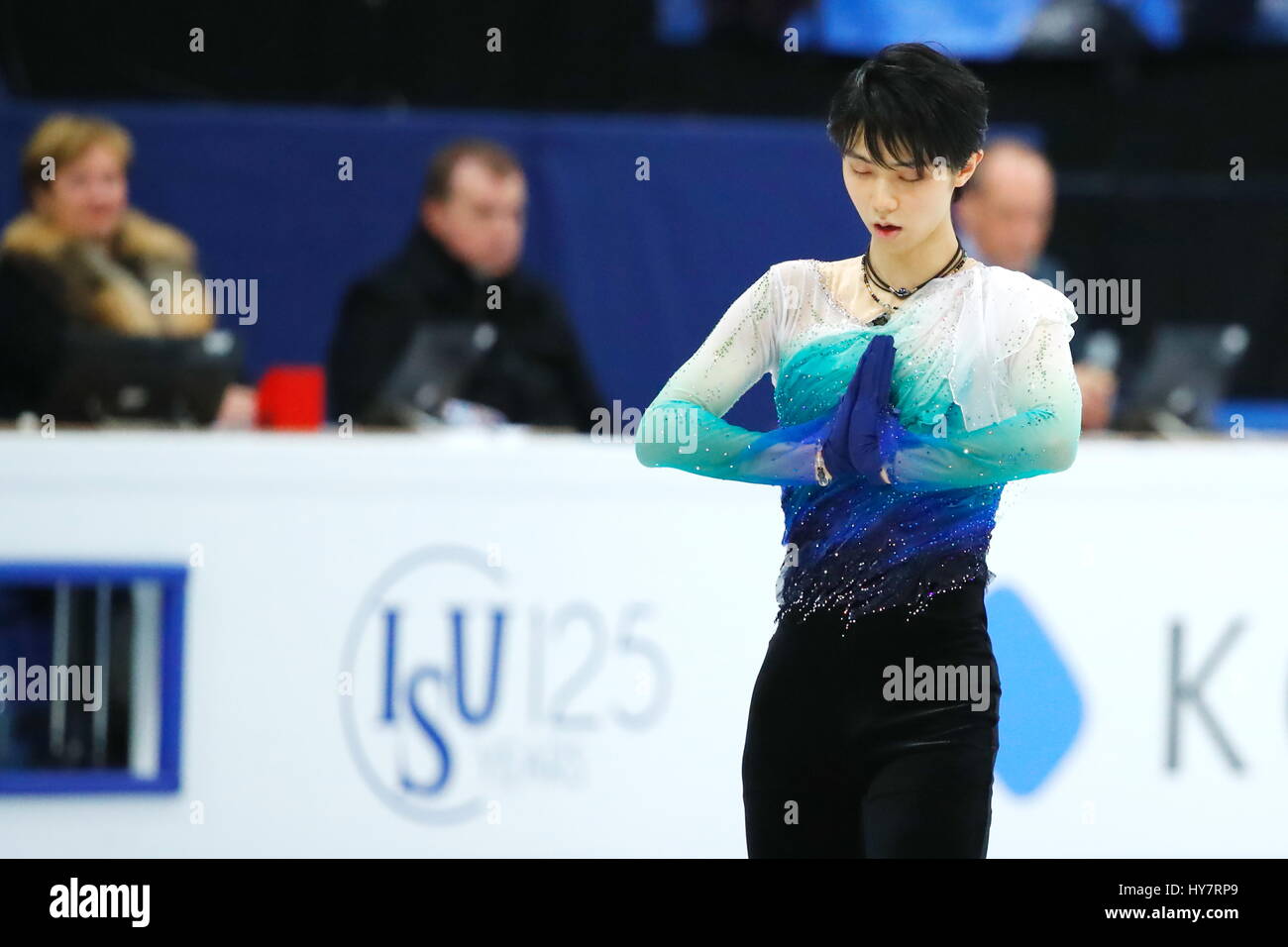Helsinki, Finland. 1st Apr, 2017. Yuzuru Hanyu (JPN) Figure Skating