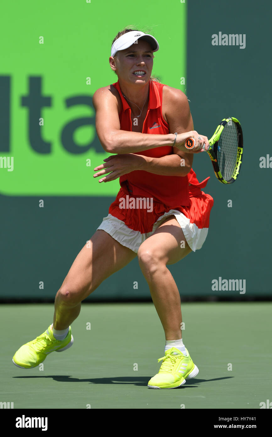 KEY BISCAYNE, FL - APRIL 01 : Johanna Konta Vs Caroline Wozniacki ...