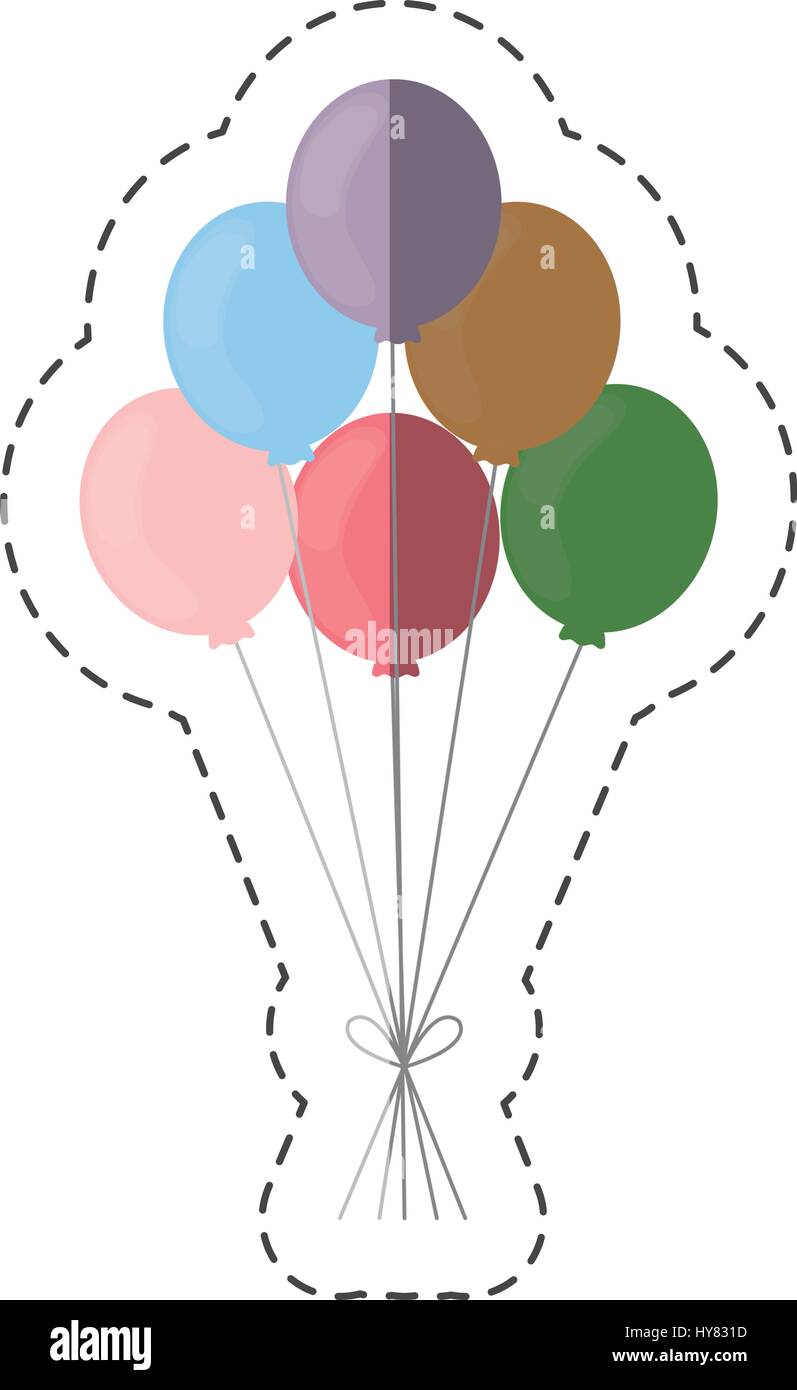 colorful balloons icon over white background. vector illustration Stock ...