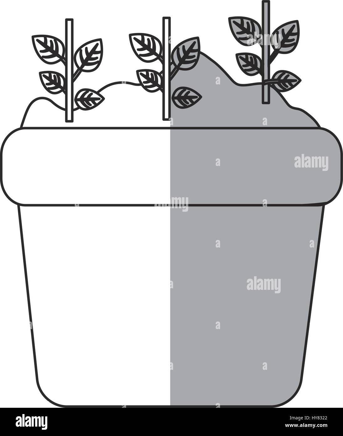 plant in a pot icon over white background. vector illustration Stock ...