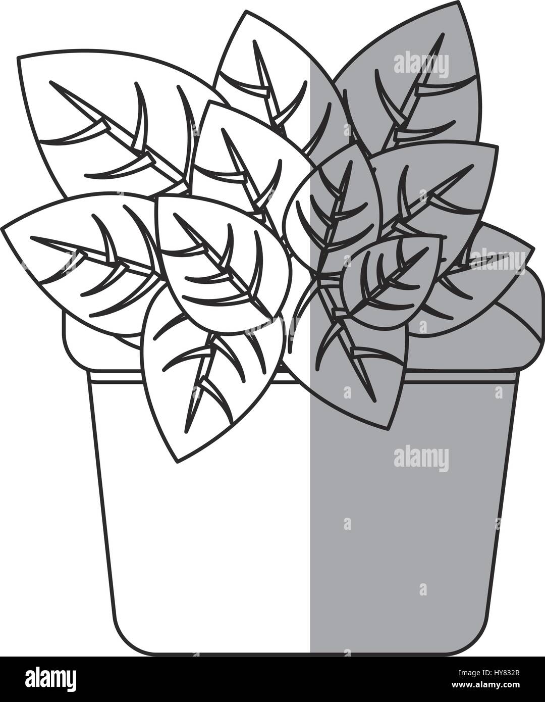 plant in a pot icon over white background. vector illustration Stock ...