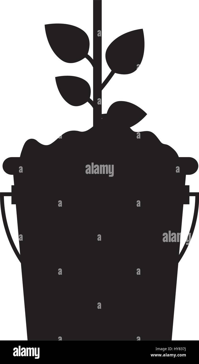 plant in a pot icon over white background. vector illustration Stock ...