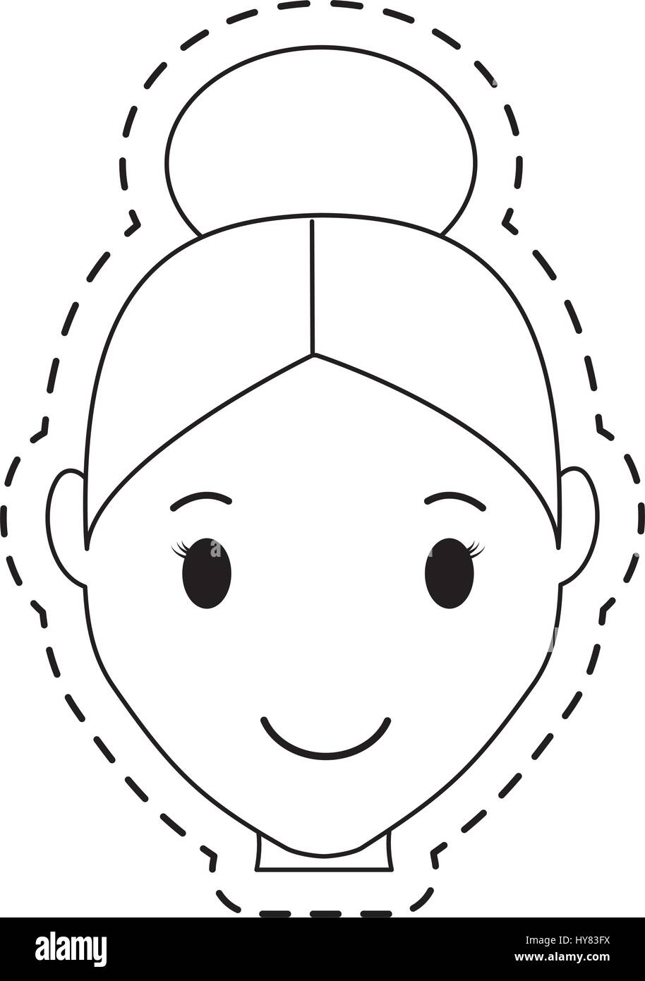 happy woman face cartoon icon over white background. vector ...