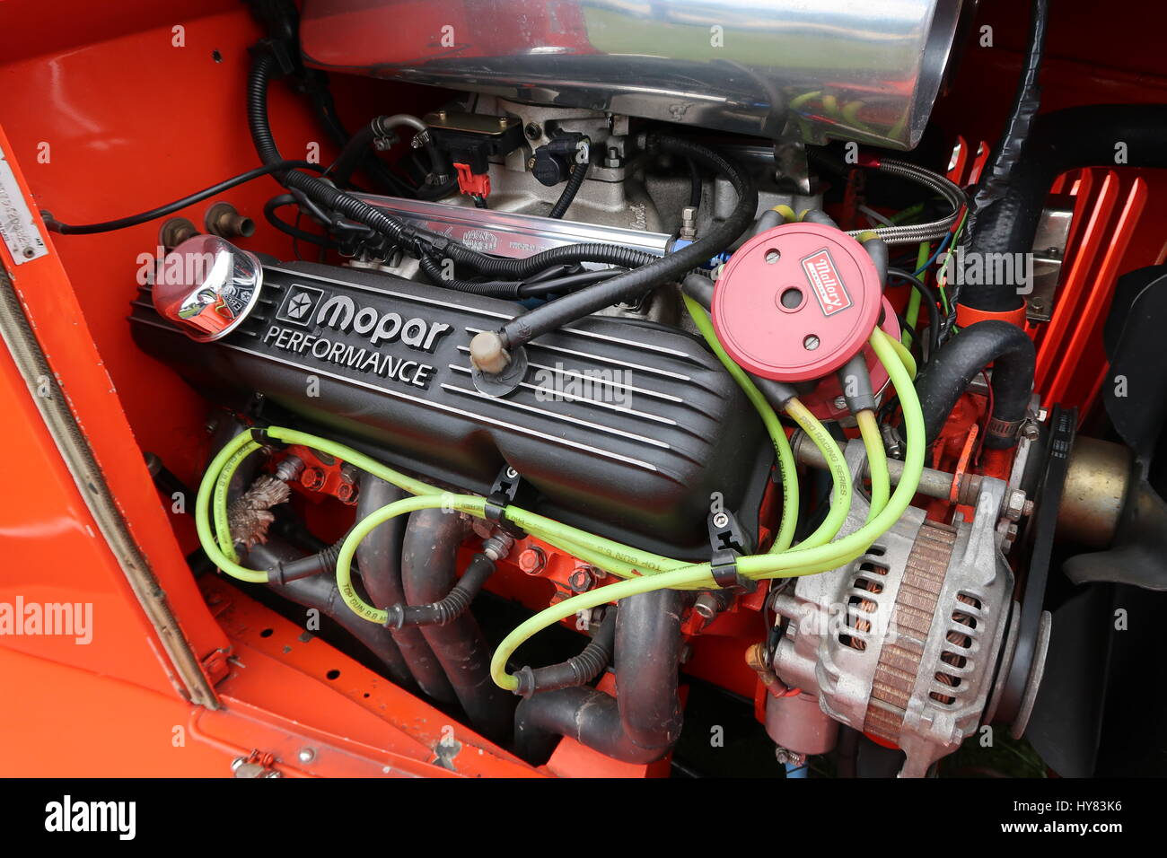 Mopar V8 engine in restored car Stock Photo - Alamy