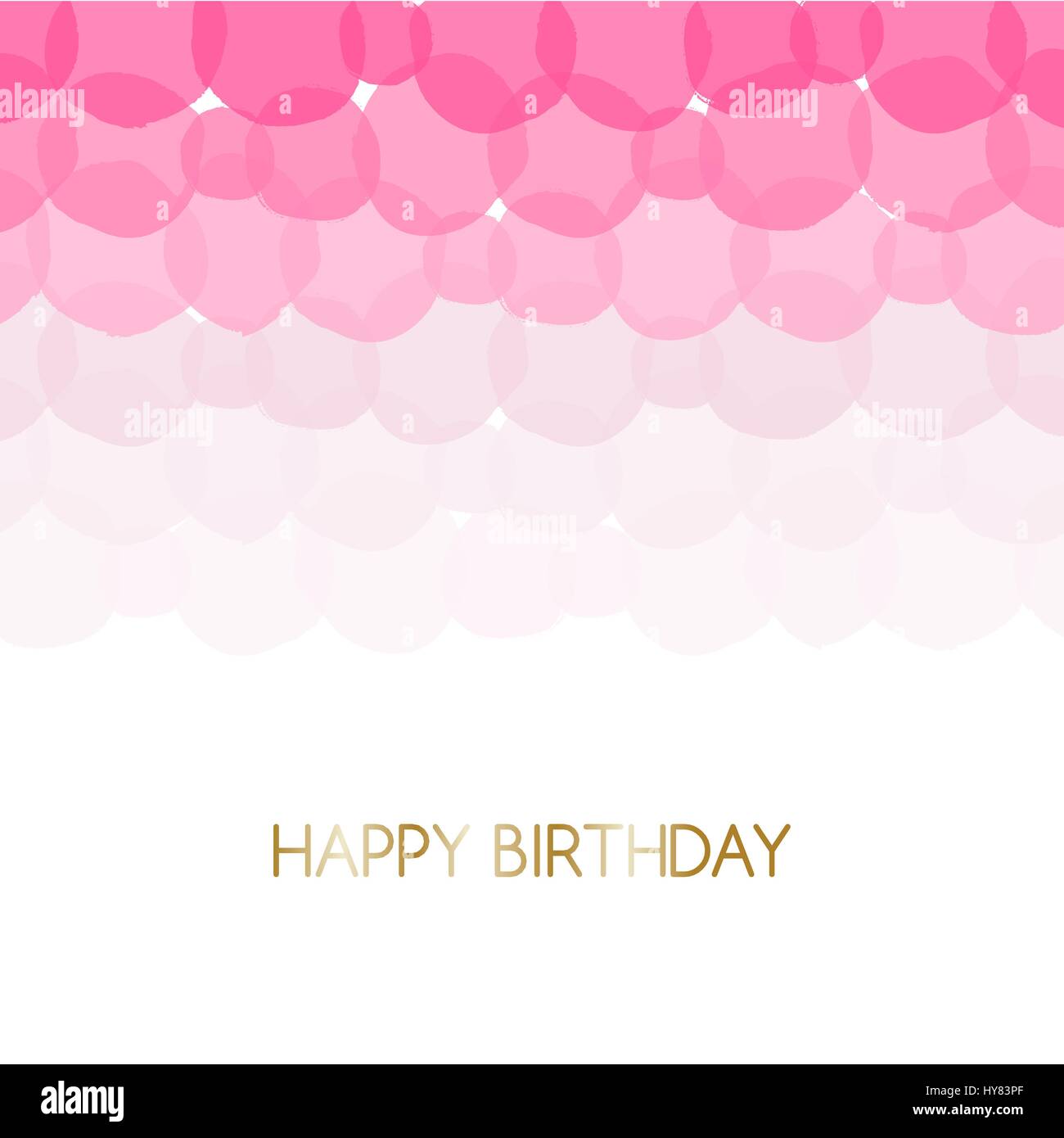 Birthday greeting card design with text "Happy Birthday" in gold