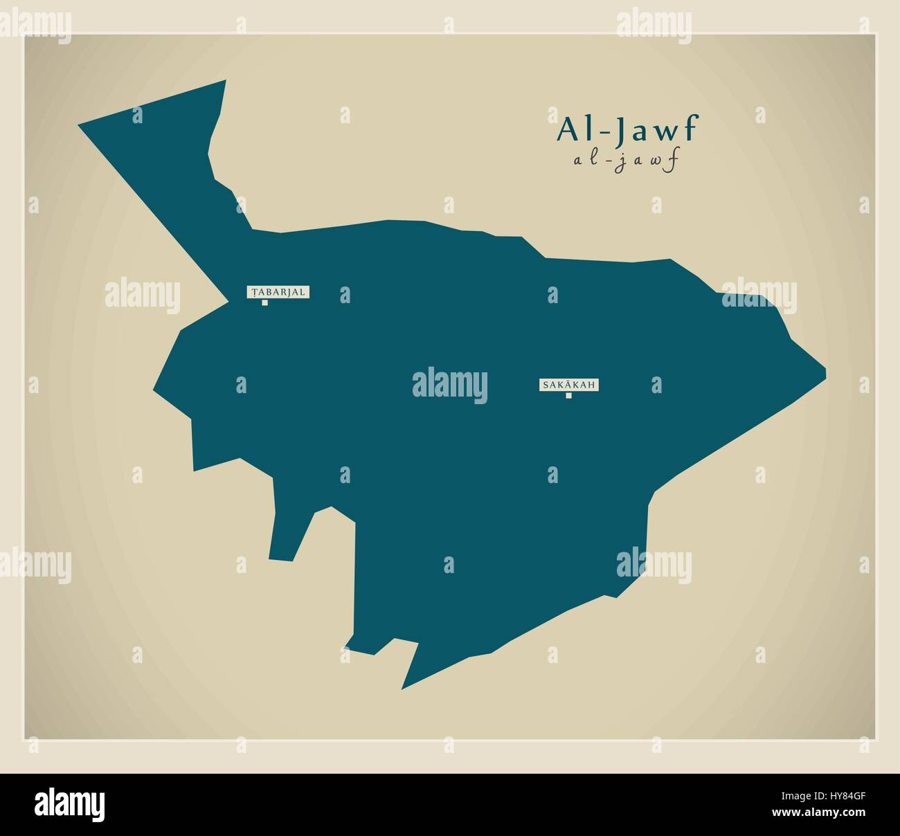 Modern Map - Al-Jawf SA Stock Vector