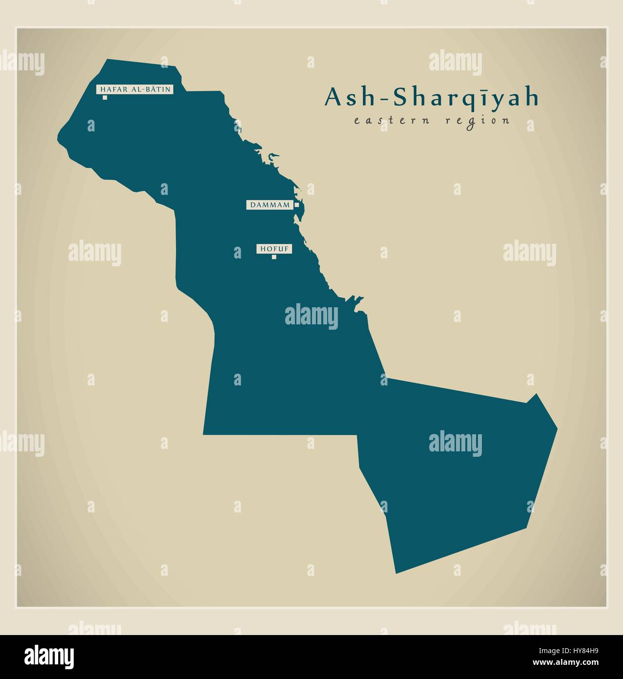 Modern Map - Ash-Sharqiyah SA Stock Vector
