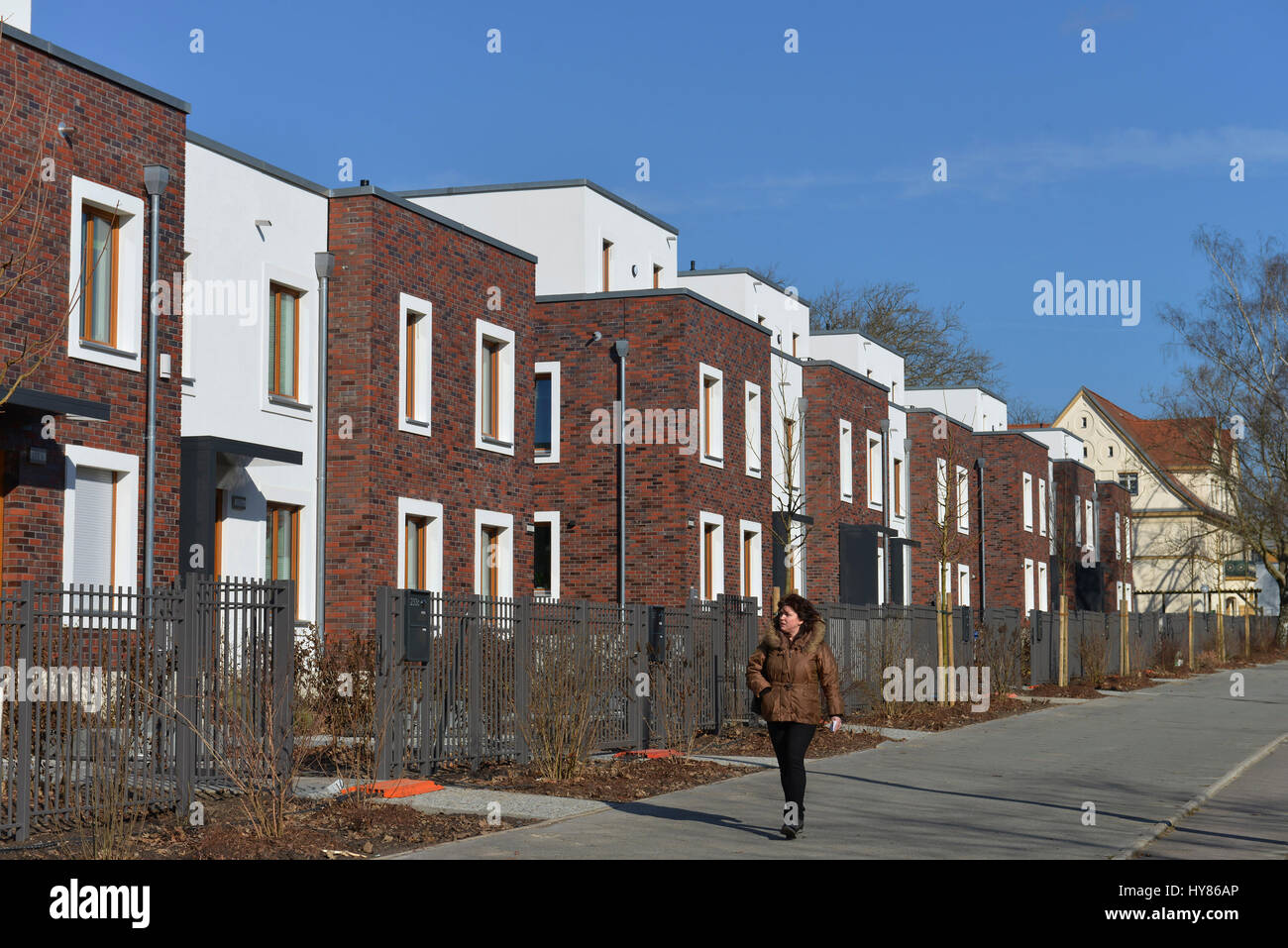 New building area, Oskar Helene Park, avenue Clay, Dahlem, Berlin, Germany, Neubaugebiet, Clayallee, Deutschland Stock Photo