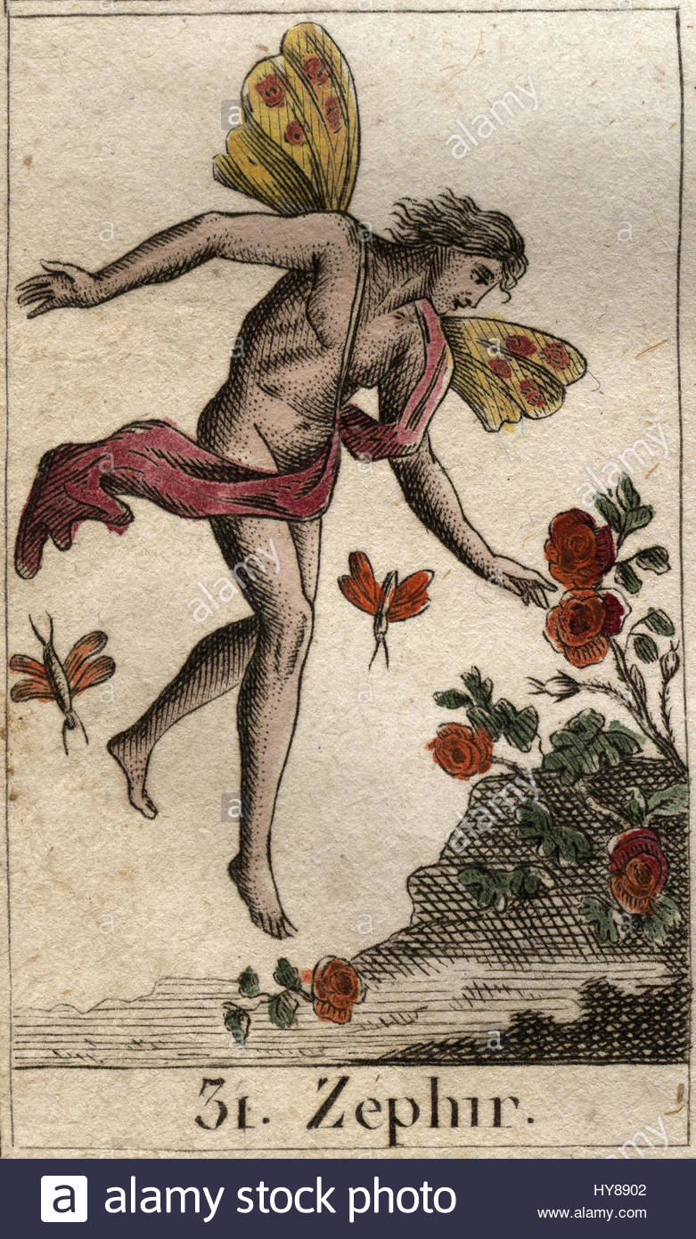 Zephyrus (or Zephyr) personnification of the west wind. From Stock
