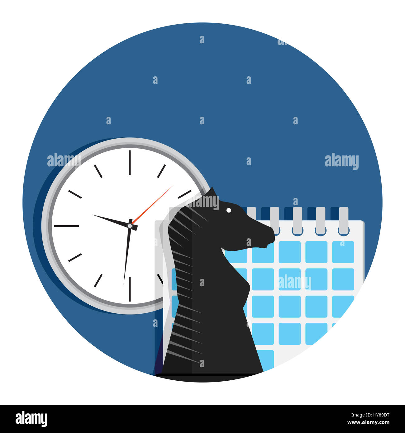 Business and strategy time. Efficiency and solution, process strategy productive, vector illustration Stock Photo