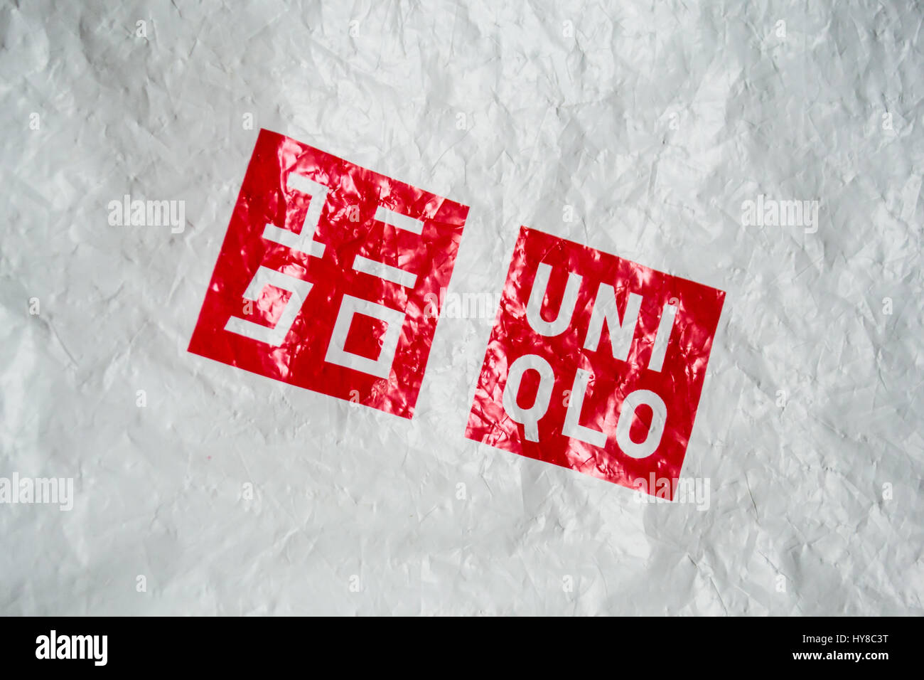 Bangkok, Thailand - August 2, 2017 : Uniqlo logo on crumpled plastic bag  Stock Photo - Alamy