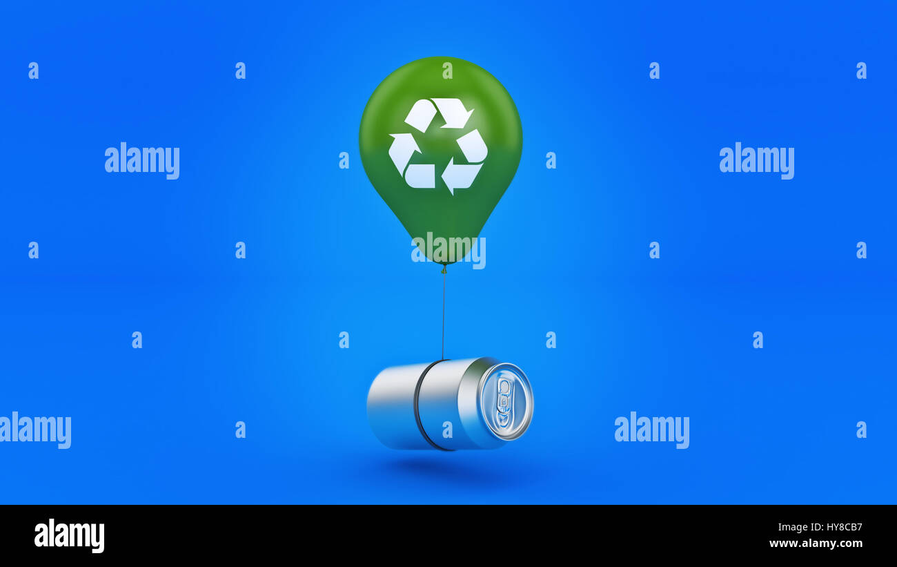 balloon aluminum can. recycling concept. 3d rendering Stock Photo Alamy