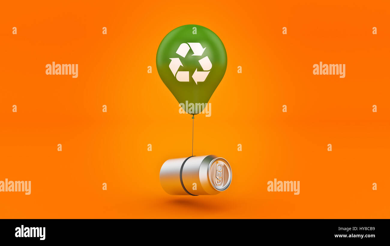 balloon aluminum can. recycling concept. 3d rendering Stock Photo Alamy
