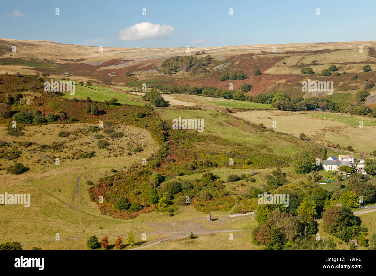 View of the head of Dare Vallley Country Park, Aberdare, Rhondda Cynon Taf, South Wales, UK Stock Photo