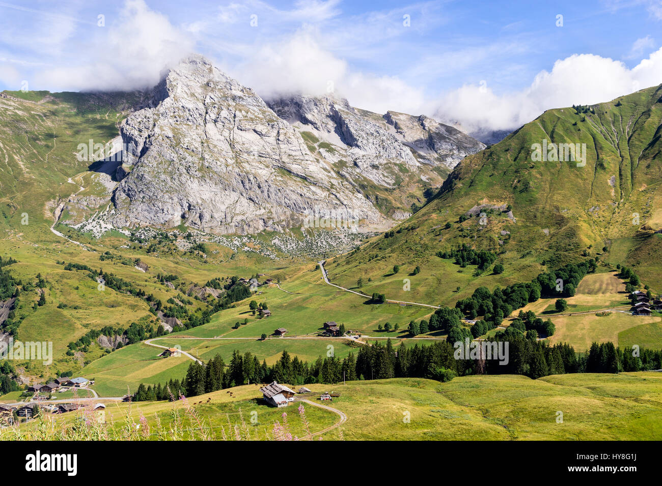 France, Haute-Savoie, Le Chinaillon, Massif des Aravis, to the Col du Colombier. Stock Photo