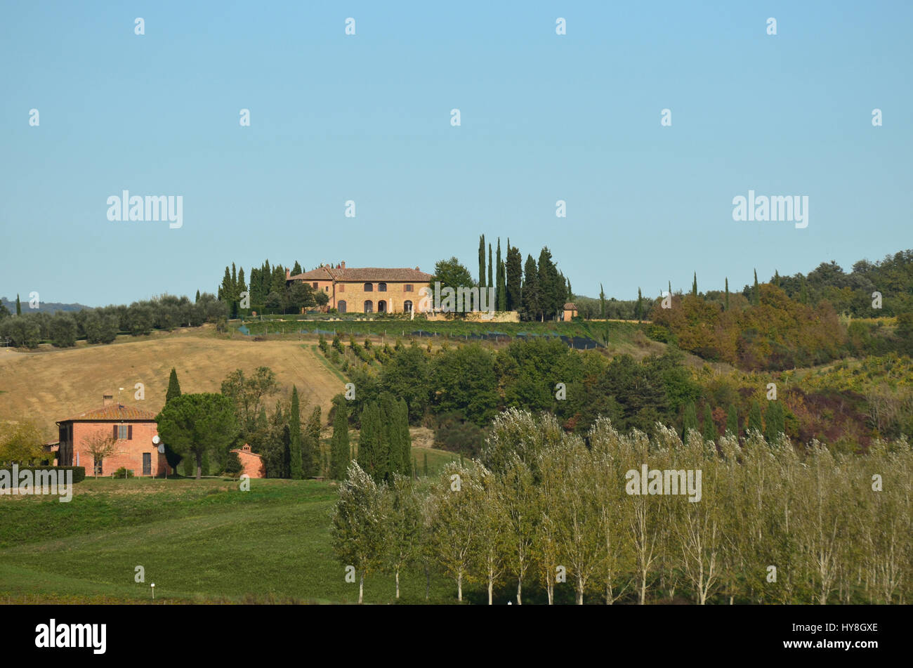Tuscan villa in Italy with a gorgeous landscape Stock Photo - Alamy