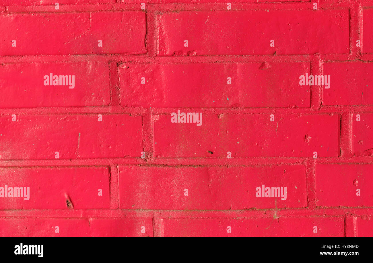 red painted brick wall Stock Photo Alamy