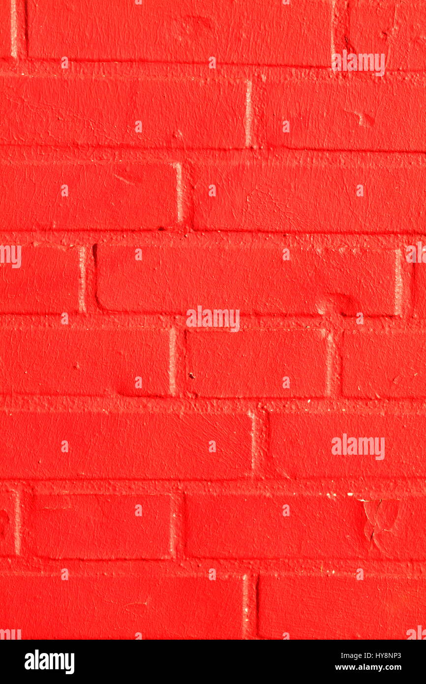 red painted brick wall Stock Photo Alamy
