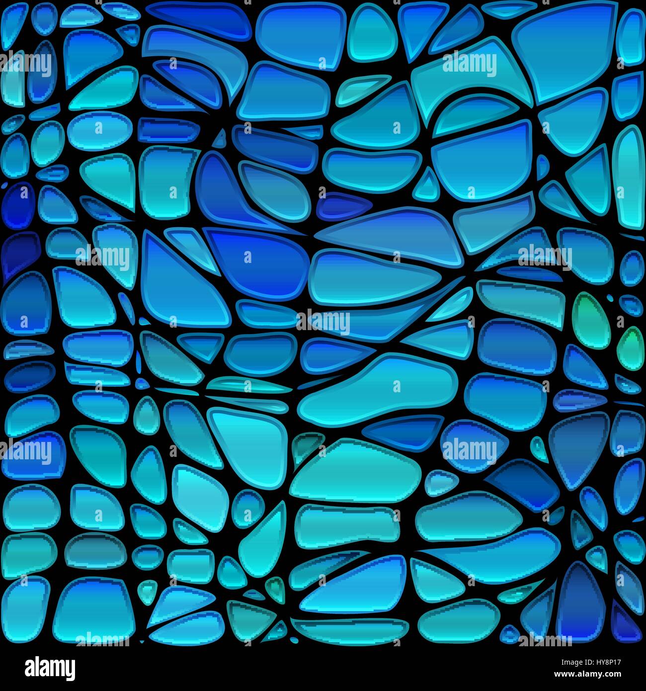 abstract vector stained-glass mosaic background - light and dark blue ...