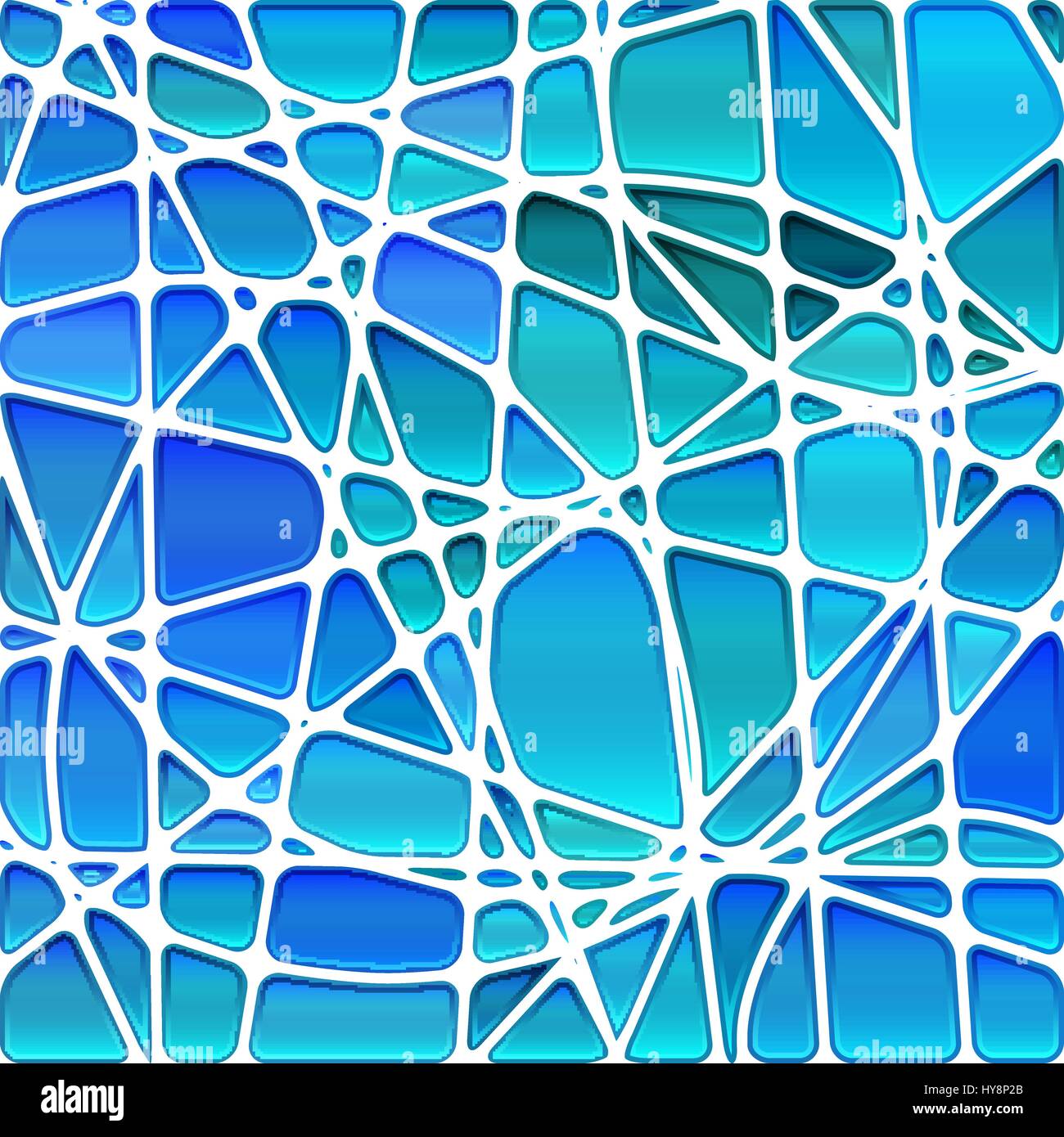 abstract vector stained-glass mosaic background - light and dark blue ...