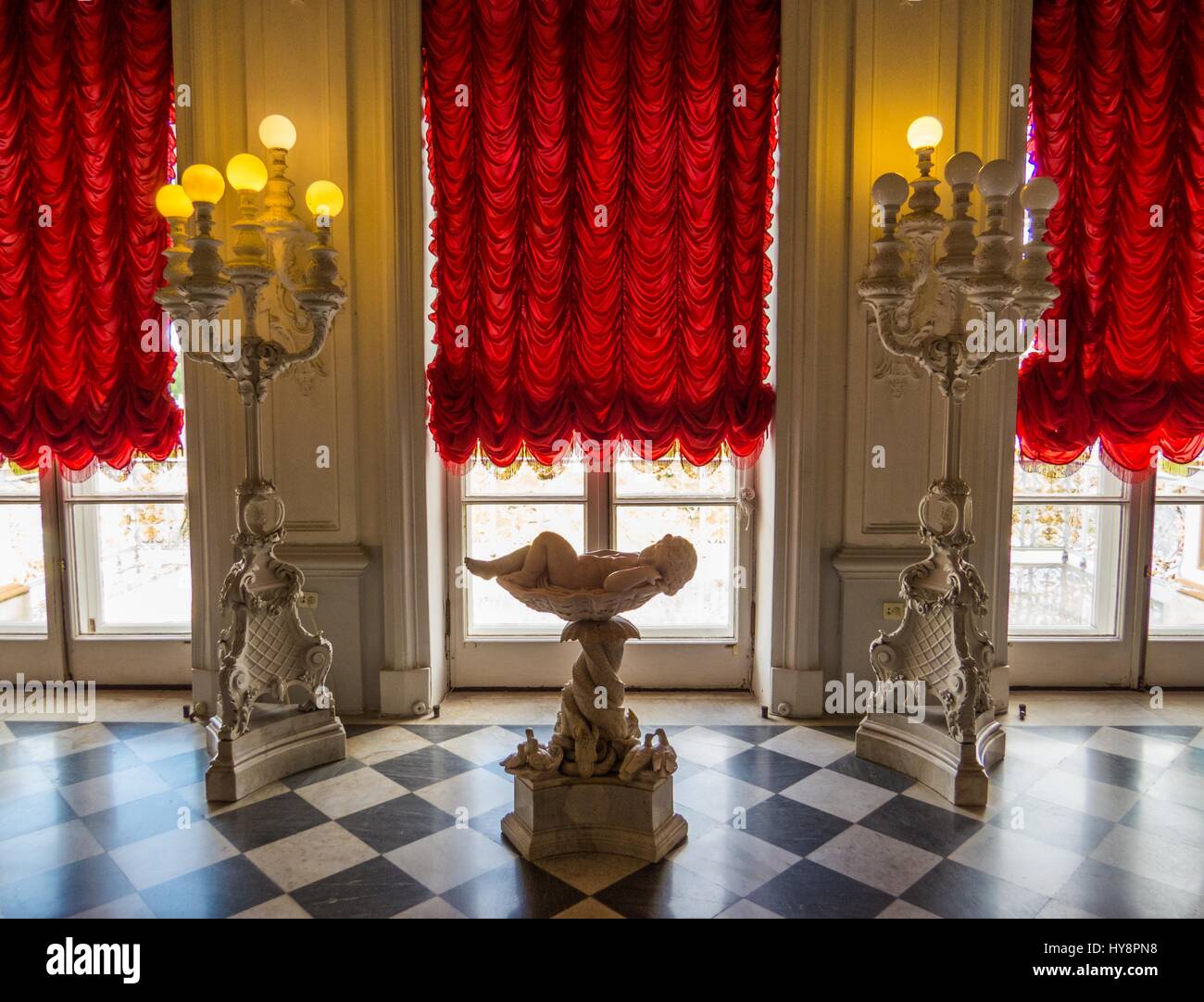 Interior of Catherine Palace in Pushkin, St. Petersburg, Russia Stock Photo