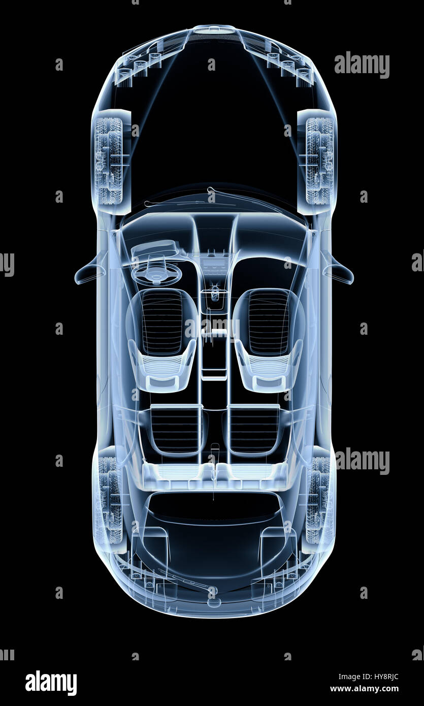 Top xray car on a black background 3D illustration Stock Photo Alamy