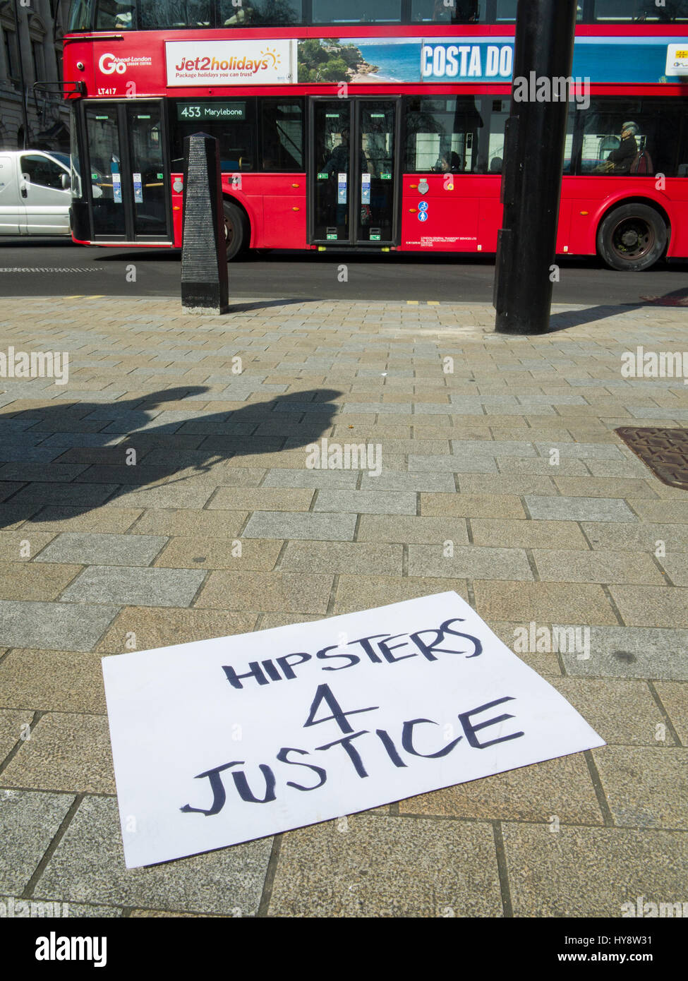Hipsters for Justice in Central London Stock Photo