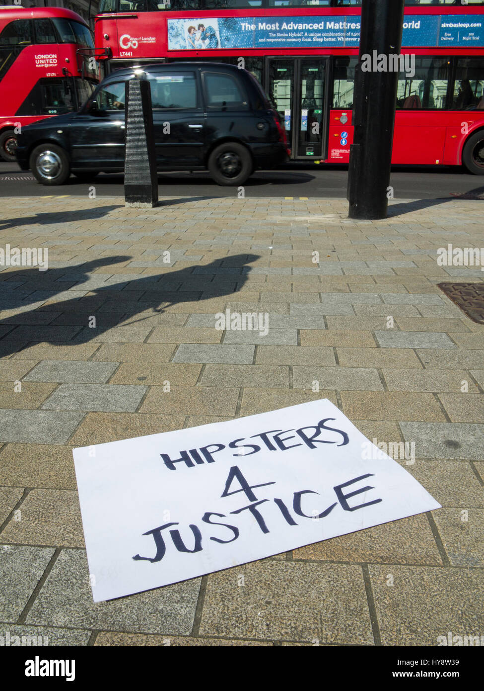 Hipsters for Justice in Central London Stock Photo