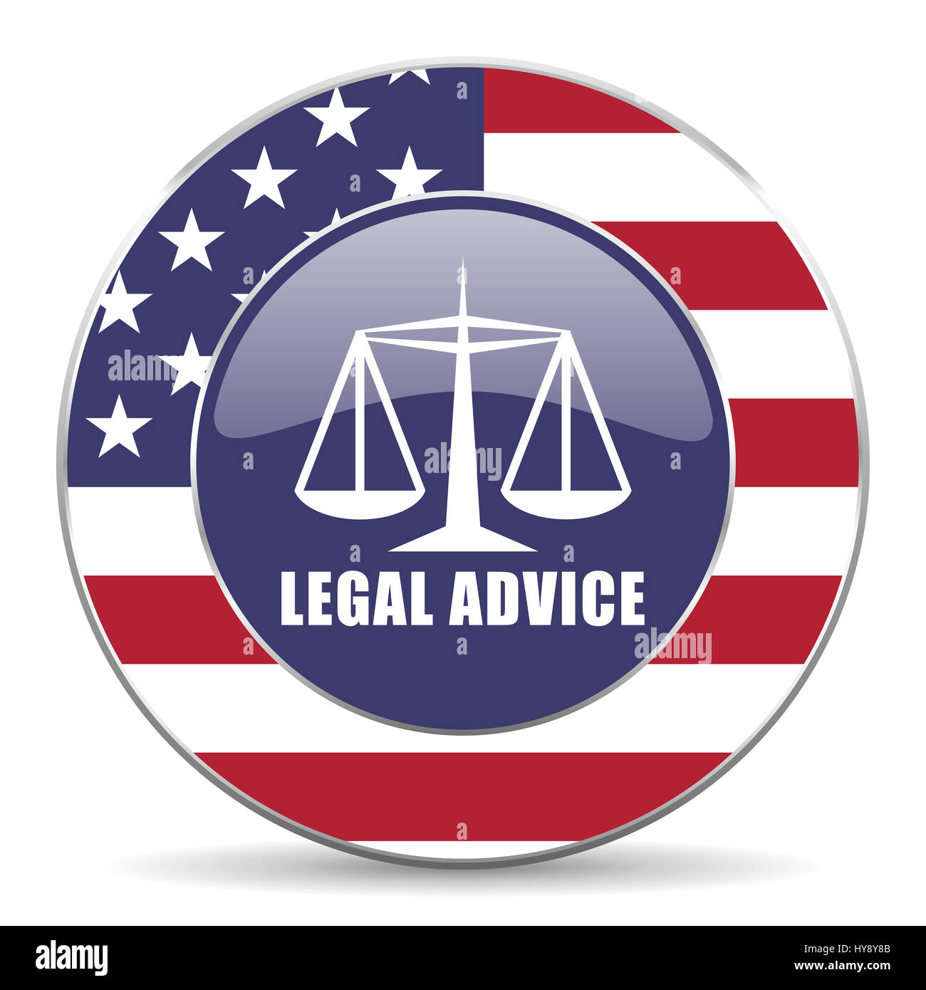 Legal advice usa design web american round icon with shadow on