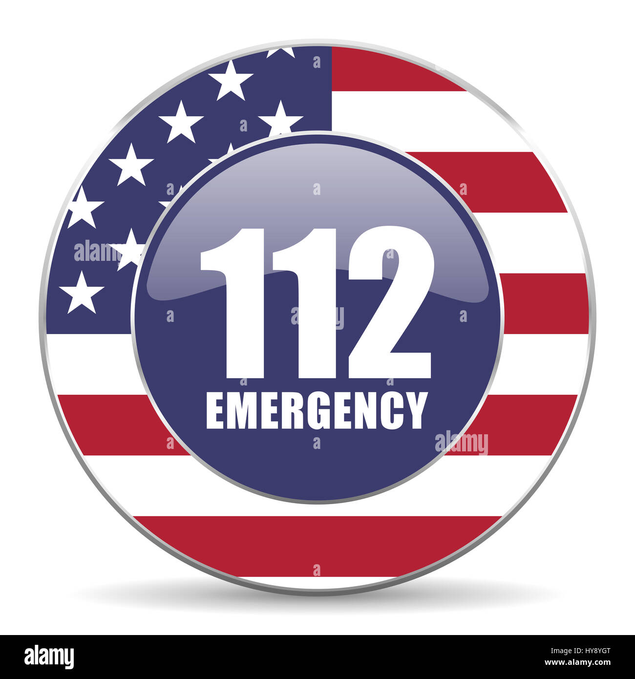 Number emergency 112 usa design web american round internet icon with ...