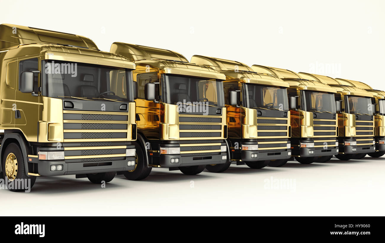 gold truck. 3D rendering Stock Photo Alamy