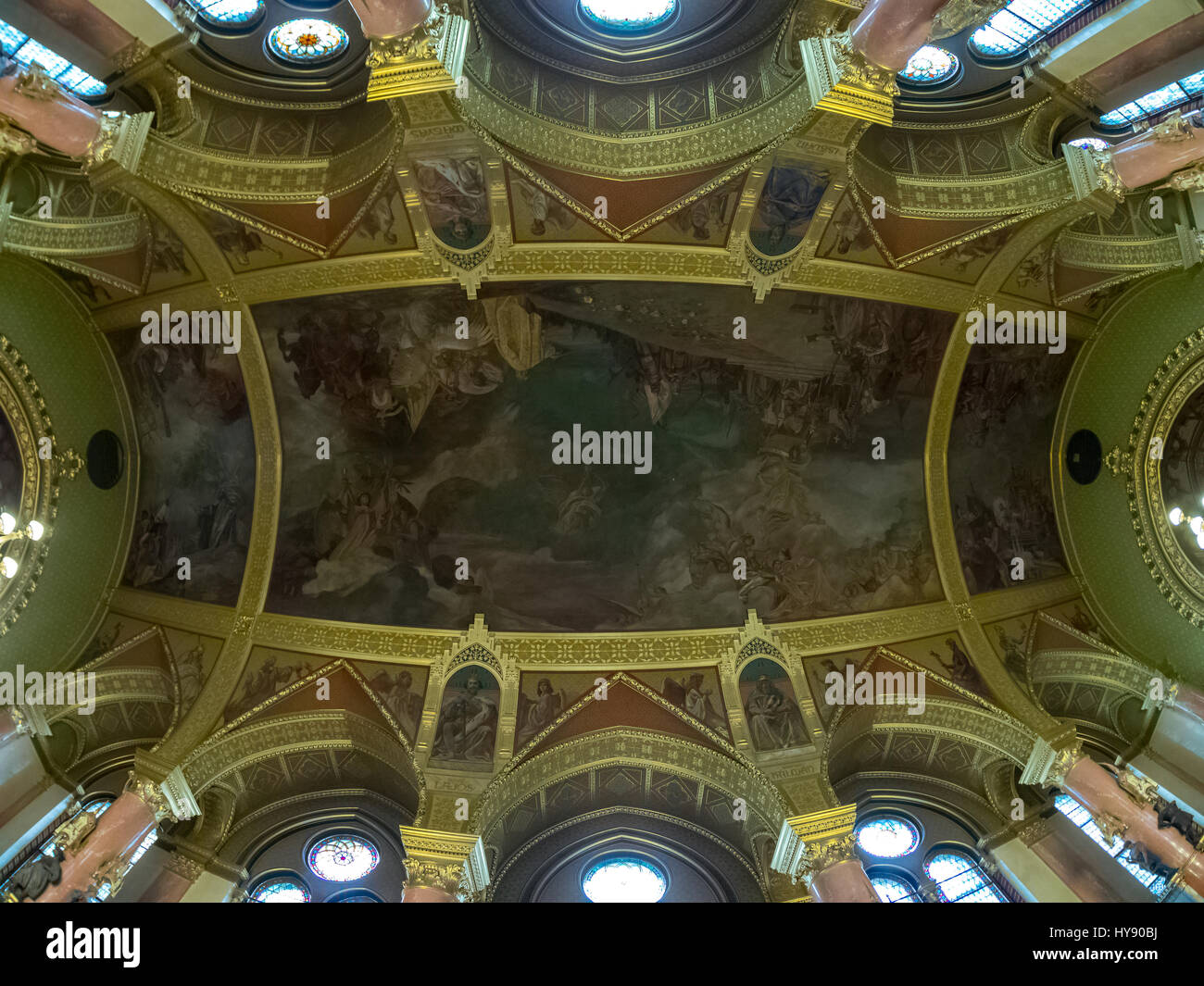 Budapest, Hungary - March 24 2017.  Hungarian Parliament Building interiors. Stock Photo