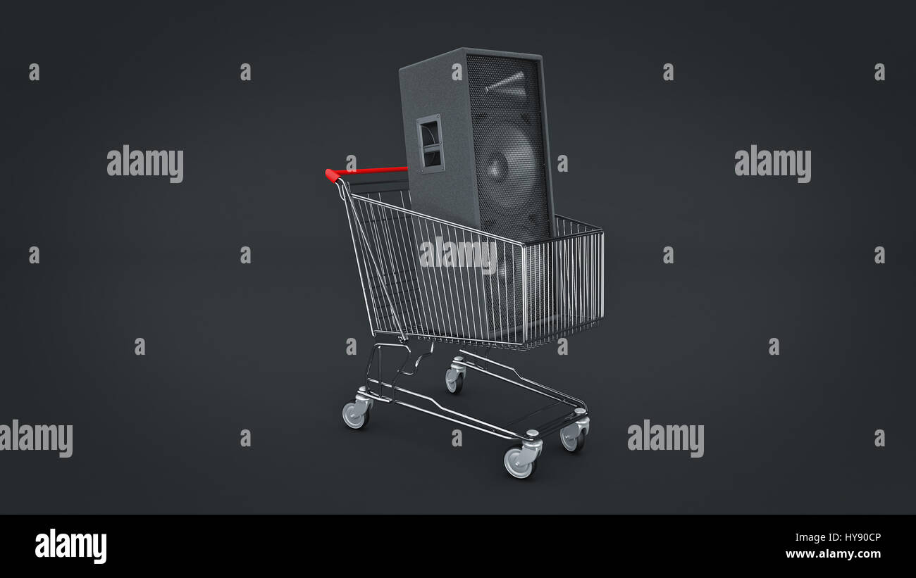 Shopping Cart Speaker Sound. 3d rendering Stock Photo Alamy