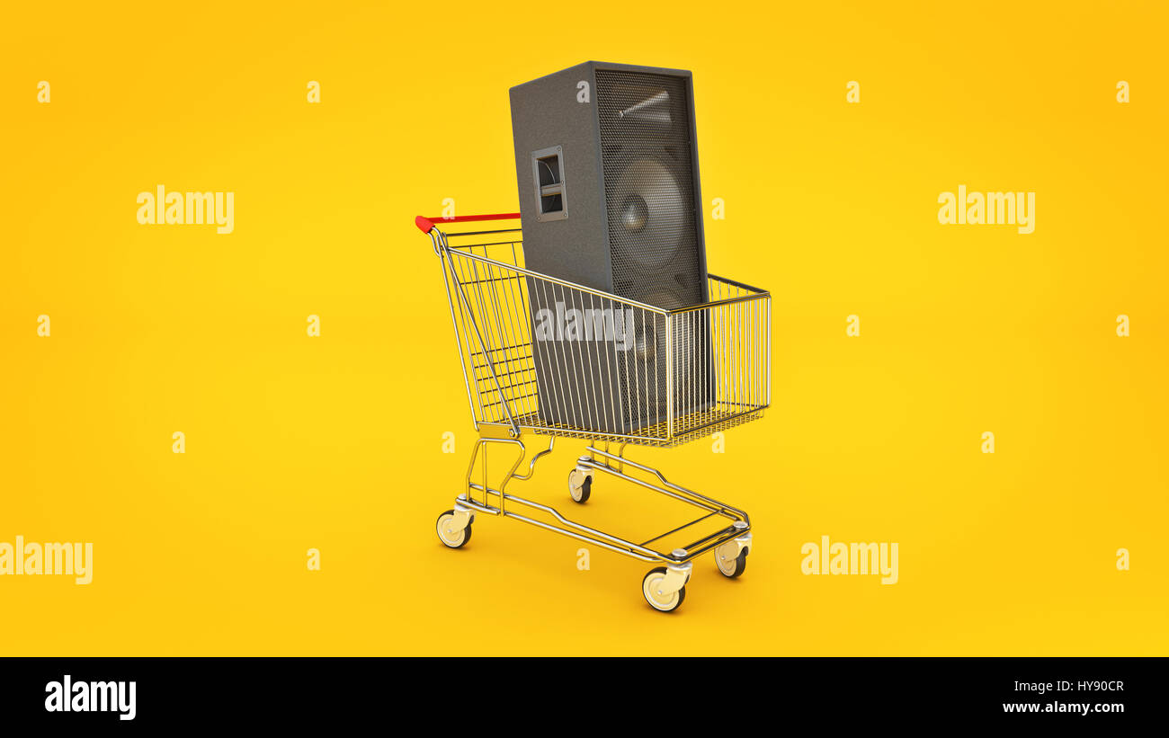Shopping Cart Speaker Sound. 3d rendering Stock Photo Alamy