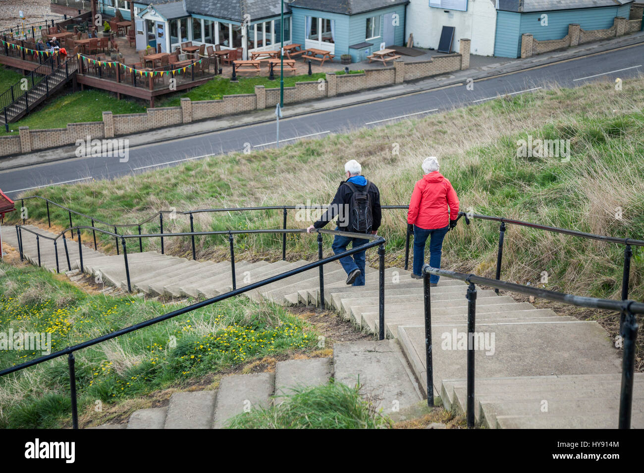 Man woman walking stick senior hi-res stock photography and images - Alamy